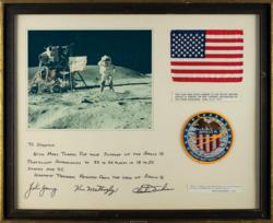 Lot #438 Apollo 16 Flown Flag - Image 1