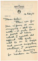 Lot #652 Charles Addams Handwritten Letter Signed and Signature - Image 1