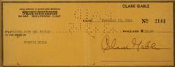 Lot #949 Clark Gable Check - Image 2