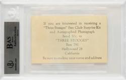 Lot #1081 Three Stooges Signatures - Image 2