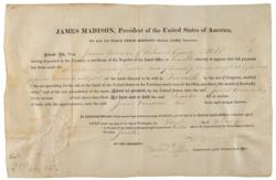 Lot #3 James Madison Signed Document