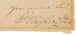 Lot #1 George Washington: Threatened by the British fleet, Washington asks his New Jersey source 