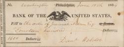Lot #307 Daniel Webster Check - Image 2