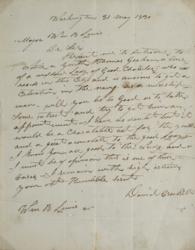 Lot #212 David Crockett: Crockett heeds to a widow's wishes, requests a naval citation for her son - Image 1