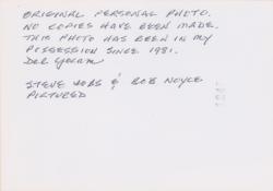 Lot #6006 Steve Jobs and Robert Noyce Photograph Annotated by Del Yocam - Image 2