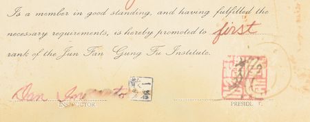 Lot #709 Bruce Lee: Promoting a friend to 