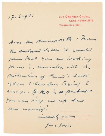 Lot #500 James Joyce - Image 1