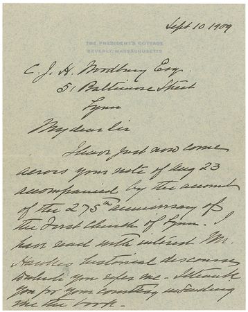 Lot #123 William H. Taft Handwritten Letter Signed - Image 1