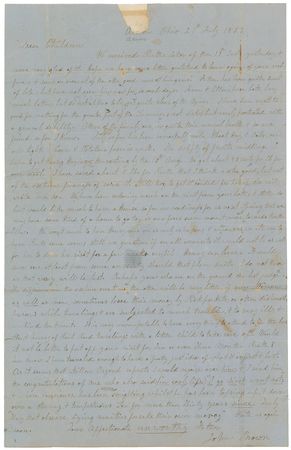 Lot #2 John Brown: Rare 1853 letter from unworthy