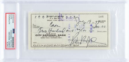 Lot #793 Robert Redford Check - Image 1
