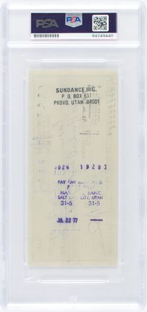 Lot #793 Robert Redford Check - Image 2