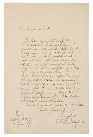 Lot #564 Richard Wagner Handwritten Letter Signed - Image 1