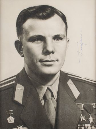 Lot #345 Yuri Gagarin Signed Photograph - Image 1