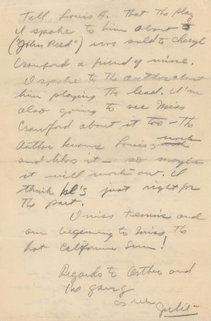 Lot #758 John Garfield Handwritten Letter Signed - Image 2