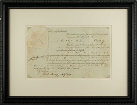 Lot #142 John Hancock: Boldly signed Massachusetts militia commission by John Hancock - Image 2