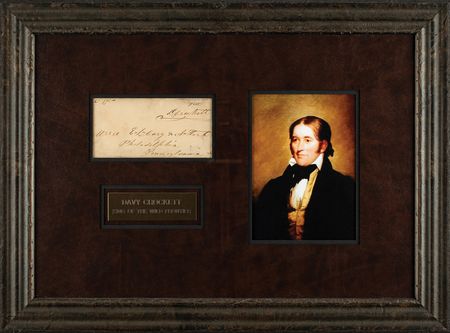 Lot #185 David Crockett: Rare hand-addressed and free franked panel by Crockett, addressing the publishers of his popular autobiography - Image 1