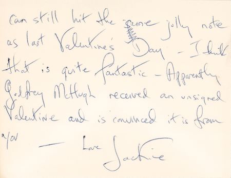 Lot #60 Jacqueline Kennedy: Valentine from the Secretary of Defense—
