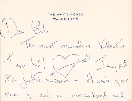 Lot #60 Jacqueline Kennedy: Valentine from the Secretary of Defense—