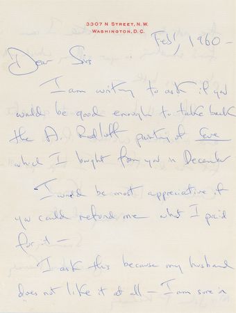 Lot #59 Jacqueline Kennedy: 