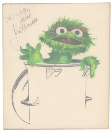 Lot #704 Jim Henson: Henson approves an Oscar sketch for a German 
