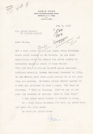 Lot #541 Mario Puzo Group Lot - Image 1