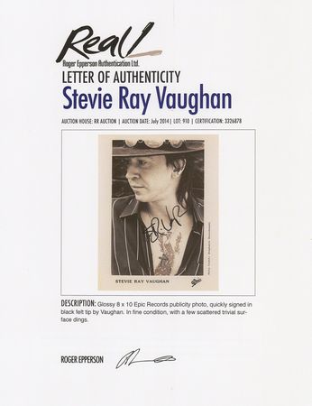 Lot #672 Stevie Ray Vaughan Signed Photograph - Image 2