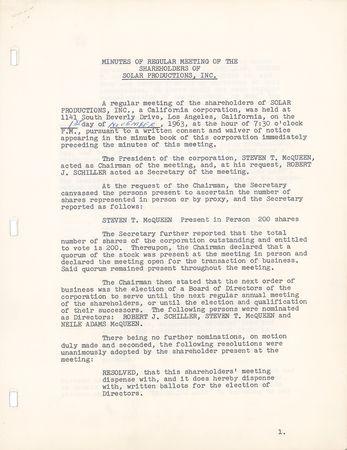 Lot #712 Steve McQueen Signed Document - Image 1