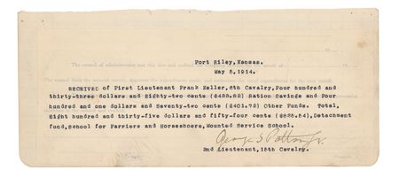 Lot #313 George S. Patton Signed Document - Image 1