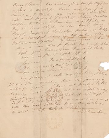 Lot #502 Ralph Waldo Emerson: 