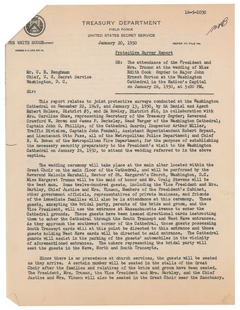 Lot #140 [Harry S. Truman] Secret Service Report - Image 2