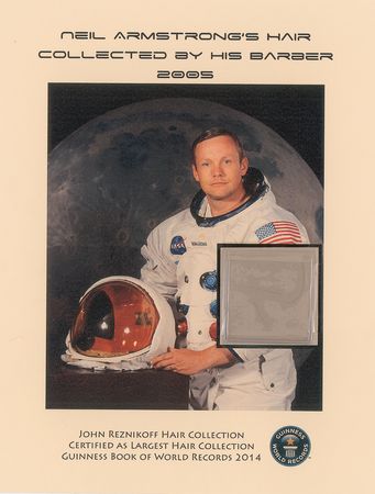 Lot #392 Neil Armstrong Hair Display - Image 1
