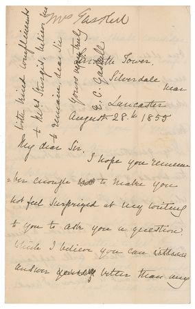 Lot #532 Elizabeth Gaskell Handwritten Letter Signed - Image 1