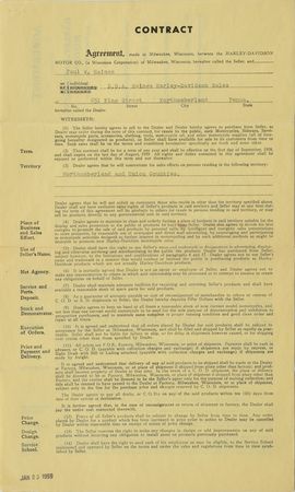 Lot #236 Harley-Davidson: Walter C. Davidson Signed Document - Image 2
