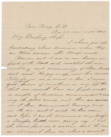 Lot #187 Native American: Wounded Knee Massacre: The 7th Cavalry captain on the day of Wounded Knee: 