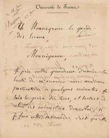 Lot #275 Siméon Denis Poisson Handwritten Letter Signed - Image 1