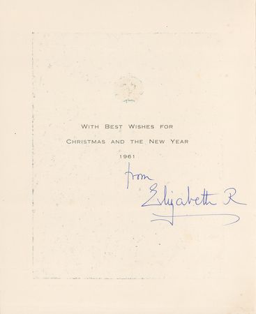 Lot #220 Elizabeth, Queen Mother Christmas Card - Image 1