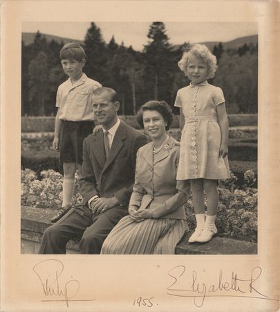 Lot #280 Queen Elizabeth II and Prince Philip Christmas Card - Image 1