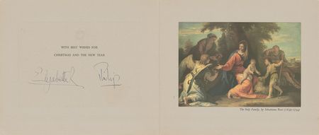 Lot #281 Queen Elizabeth II and Prince Philip Christmas Card - Image 2