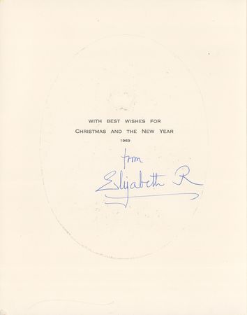 Lot #221 Elizabeth, Queen Mother Christmas Card - Image 1