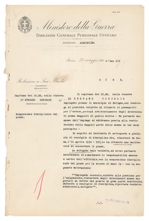 Lot #263 Benito Mussolini Signed Document - Image 2