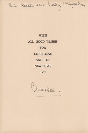 Lot #276 Prince Charles Christmas Card - Image 1