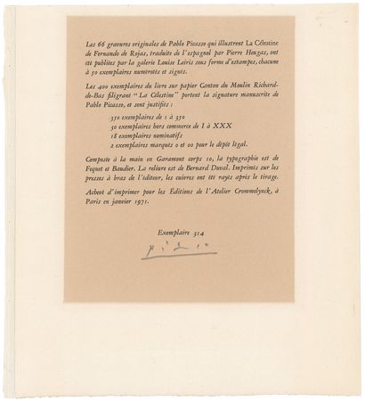 Lot #458 Pablo Picasso Limitation Page - Image 2