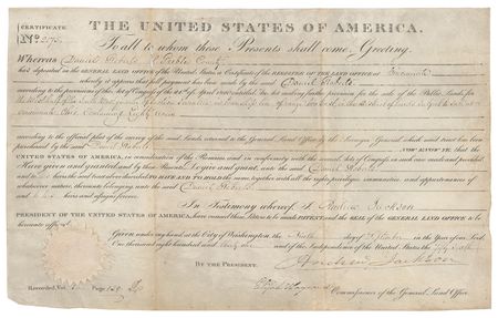Lot #100 Andrew Jackson Signed Document - Image 1