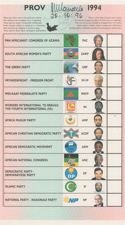 Lot #25 Nelson Mandela Ballot