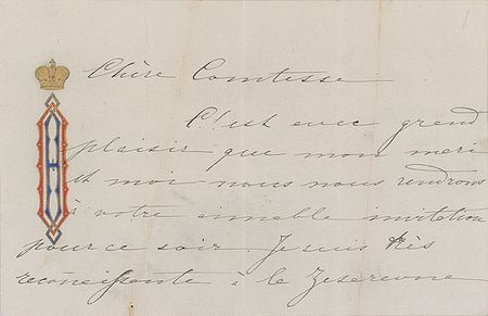 Lot #232 Grand Duchess Olga Handwritten Letter Signed - Image 1