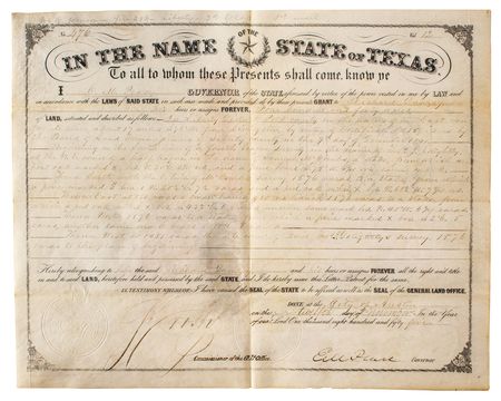 Lot #297 Texas: A. C. Horton and Elisha M. Pease Signed Documents - Image 2
