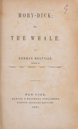 Lot #515 Herman Melville: Sought-after first American edition of Moby-Dick, first issue with original orange endpapers - Image 2