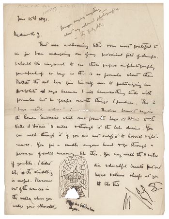 Lot #520 Frederick Rolfe: Candid letter from the eccentric 