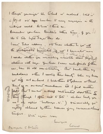 Lot #520 Frederick Rolfe: Candid letter from the eccentric 