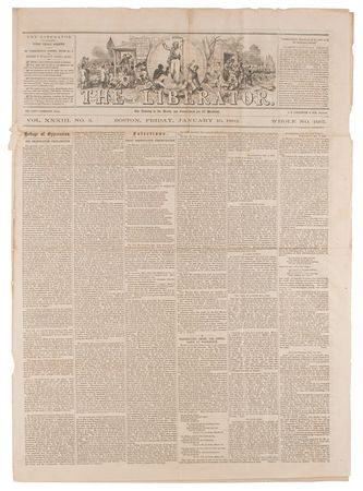 Lot #875 William Lloyd Garrison Newspaper - Image 1